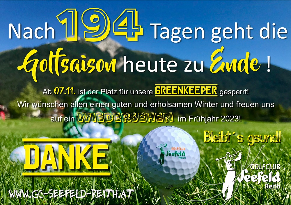 Golfclub Danke für die Saison 2022 kl